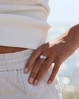 Rock Classic Round Diamantring - 18kt Hvidguld