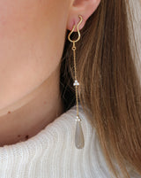 Fryd Grey ørehænger L - 18kt Rødguld