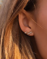 Square Diamant ørestik M - 18kt Rødguld