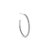 Rock Classic Grey diamant creol M - 18kt Hvidguld