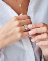 Raw diamantring curve - 18kt Hvidguld