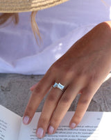 Nord Blue ring S turned - 18kt Hvidguld