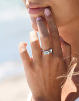 Nord Blue ring - 18kt Hvidguld