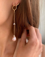 Fryd Wave ørestik H - 18kt Rødguld