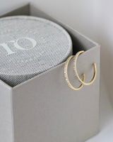 Rock Classic Grey diamant creol M - 18kt Rødguld