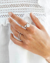 Rock Classic Round Diamantring S - 18kt Hvidguld