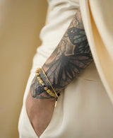 Inner Peace armbånd sort snor - 18kt Rødguld