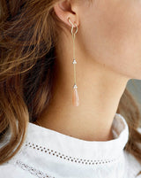 Fryd Blush ørehænger L - 18kt Hvidguld