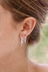 Rock Classic Diamant creol M - 18kt Hvidguld