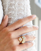 Orbit Blue ring - 18kt Rødguld