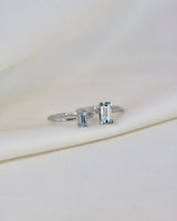 Nord Blue ring turned - 18kt Hvidguld