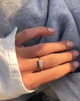 Square diamantring - 18kt Rødguld