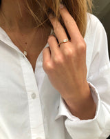 Nord White ring S - 18kt Rødguld