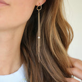 Fryd Wave diamant kæde ørehænger - 18kt Hvidguld