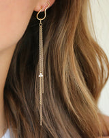 Fryd Wave diamant kæde ørehænger - 18kt Rødguld