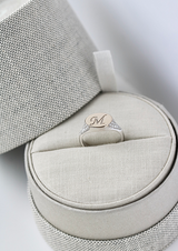 Signet diamantring solid - 18kt Rødguld