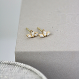 Inner Peace Lotus diamant ørestik - 18kt Hvidguld