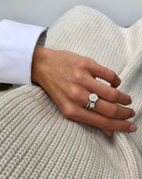 Rock Classic Round Diamantring S - 18kt Hvidguld