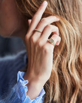 Rock Classic Diamantring aligned - 18kt Rødguld