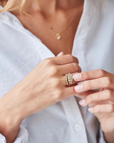 Raw diamantring curve - 18kt Rødguld