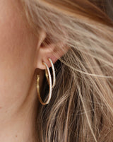 Rock Classic Diamant creol M - 18kt Rødguld