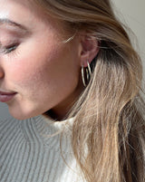 Rock Classic Grey diamant creol M - 18kt Rødguld