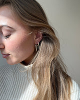 Rock Classic Grey diamant creol L - 18kt Rødguld