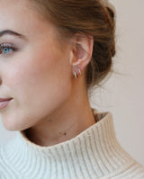 Rock Classic Grey diamant creol S - 18kt Rødguld