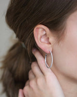 Rock Classic Diamant creol L - 18kt Hvidguld