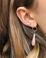 Fryd Wave diamant ørestik V - 18kt Rødguld