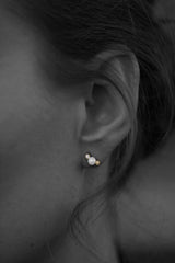 Orbit Dot perleørering S - 18kt Rødguld