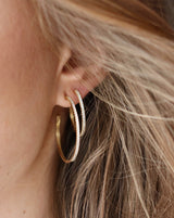 Rock Classic Diamant creol L - 18kt Rødguld