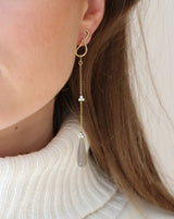 Fryd Grey ørehænger L - 18kt Hvidguld