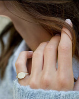 Signet diamantring solid - 18kt Rødguld