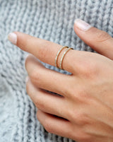 Rock Classic Grey diamantring - 18kt Rødguld