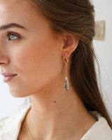 Fryd Sky Blue ørehænger - 18kt Rødguld