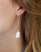 Fryd Barok perle ørehænger - 18kt Rødguld