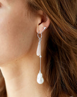 Fryd Barok perle ørehænger L - 18kt Hvidguld