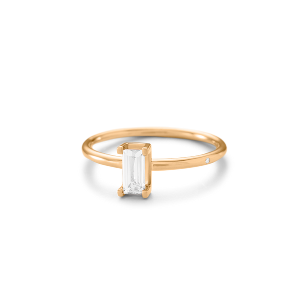 Nord White ring S turned - 18kt Rødguld