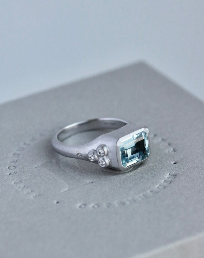 Orbit Octagon ring - 18kt Hvidguld