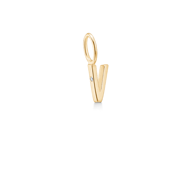My V vedhæng - 18kt Rødguld