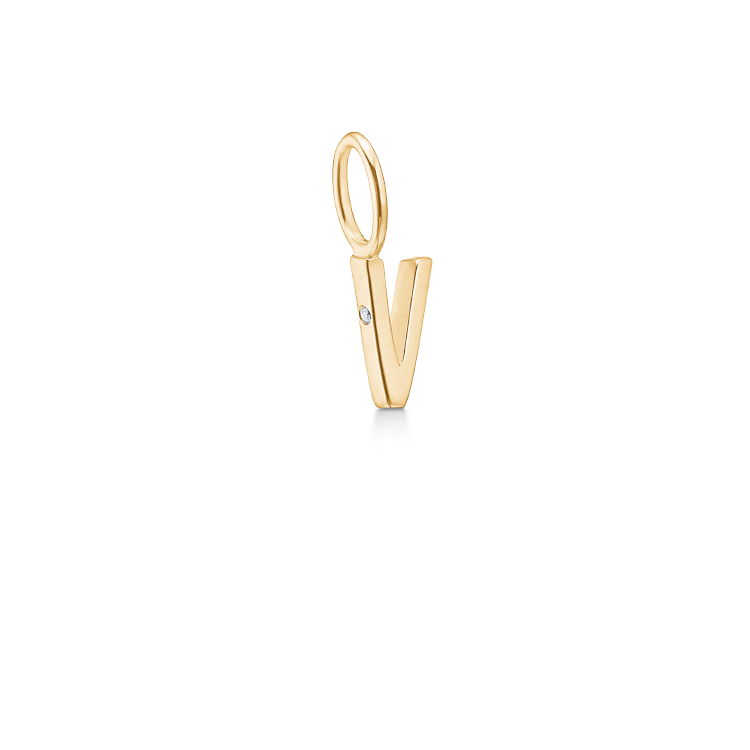 My V vedhæng - 18kt Rødguld
