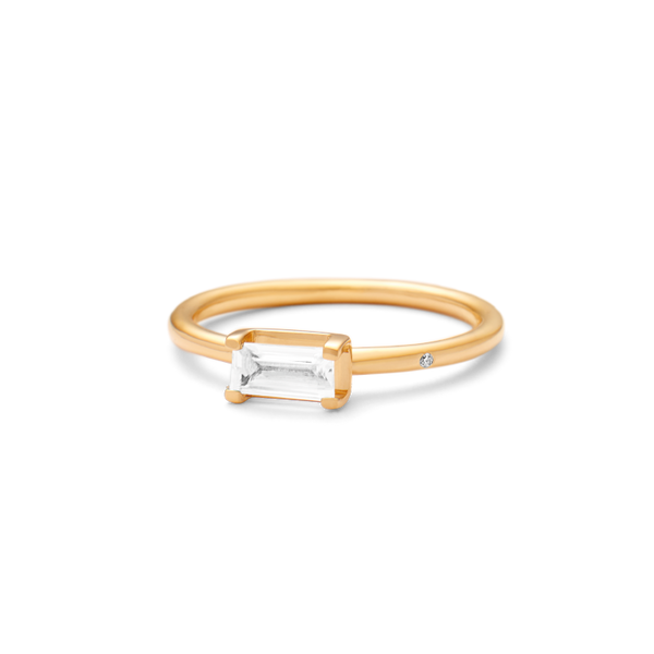 Nord White ring S - 18kt Rødguld