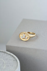 Inner Peace Lotus diamantring - 18kt Rødguld