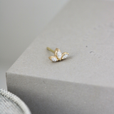 Inner Peace Lotus diamant ørestik - 18kt Rødguld