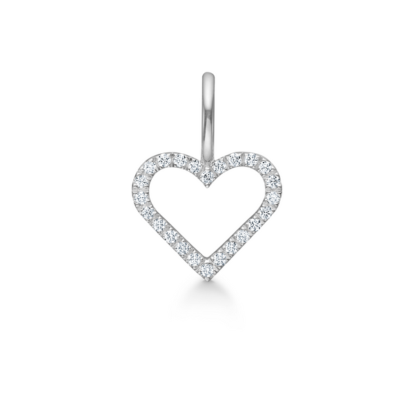 Symbols Open Heart diamant vedhæng - 18kt Hvidguld