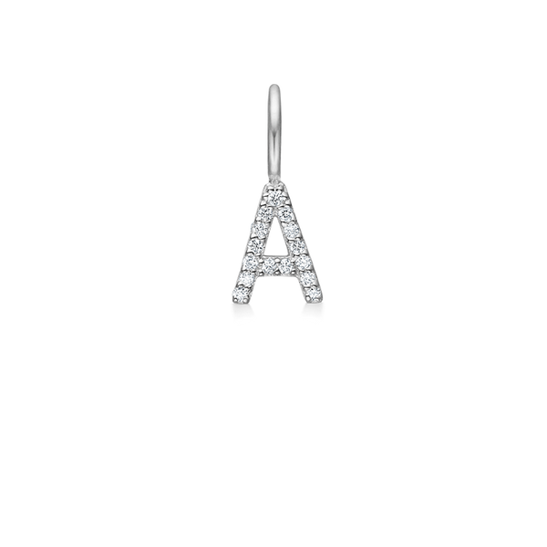 My A diamant vedhæng - 18kt Hvidguld
