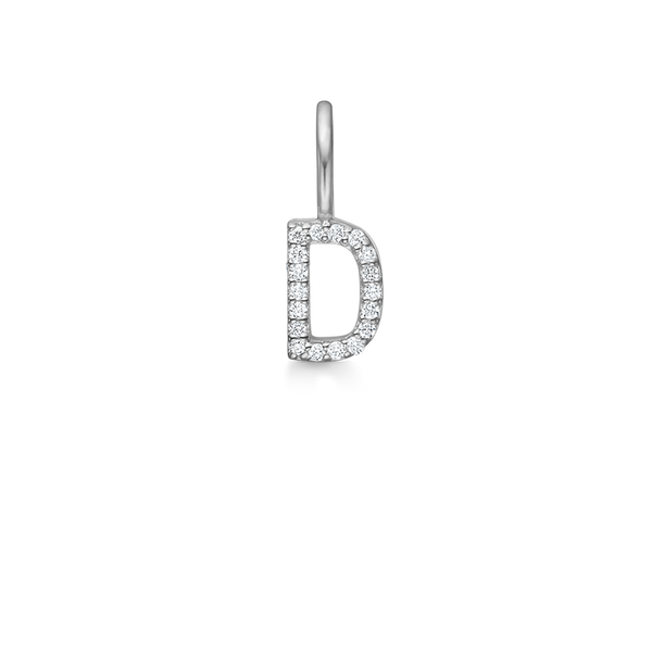 My D diamant vedhæng - 18kt Hvidguld