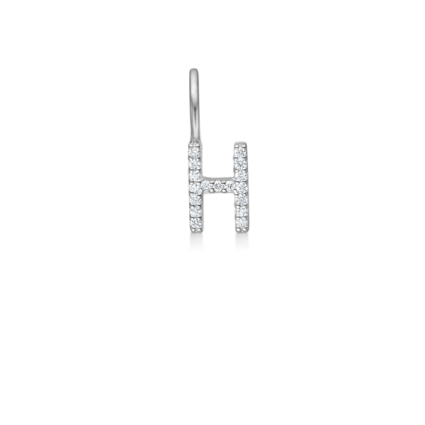 My H diamant vedhæng - 18kt Hvidguld
