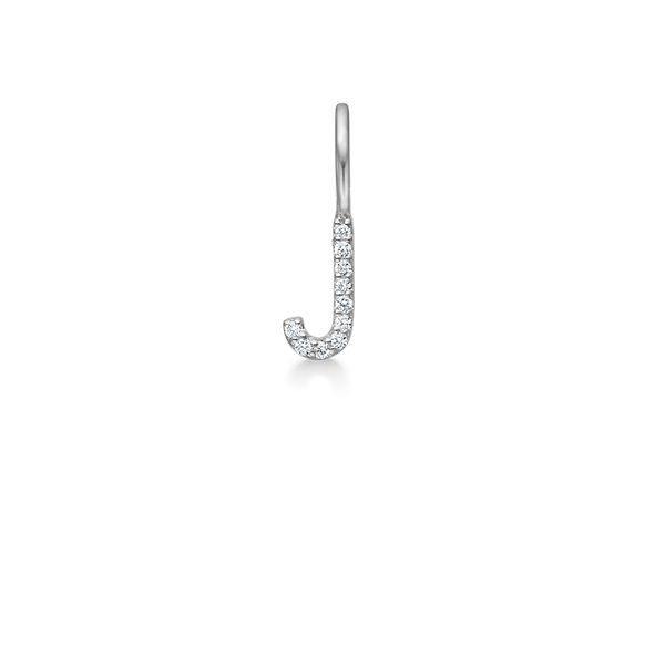 My J diamant vedhæng - 18kt Hvidguld